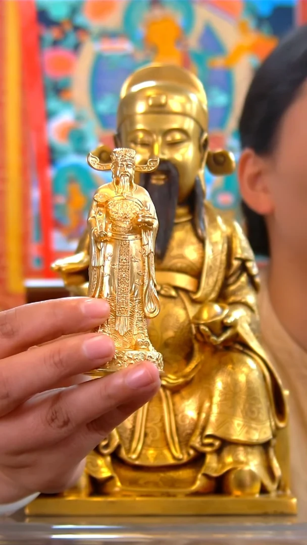 一**月铜镀金财神  -W