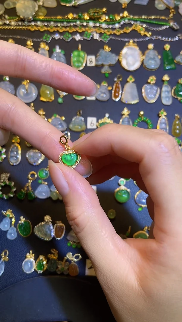 翡翠银S925镶嵌吊坠(不含链)1