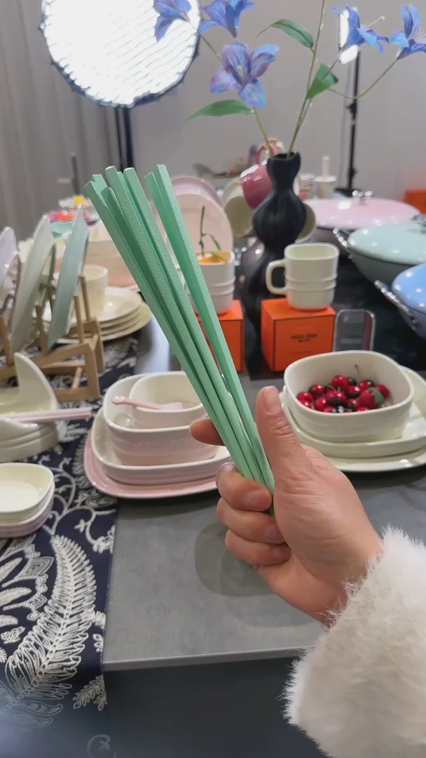 【闪购商品】瓷筷子SPS6双盒装-孔雀青