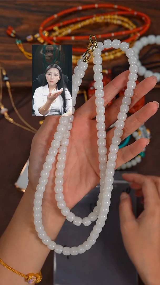 未镶嵌手串和田玉沙***花若雨臣品质回血