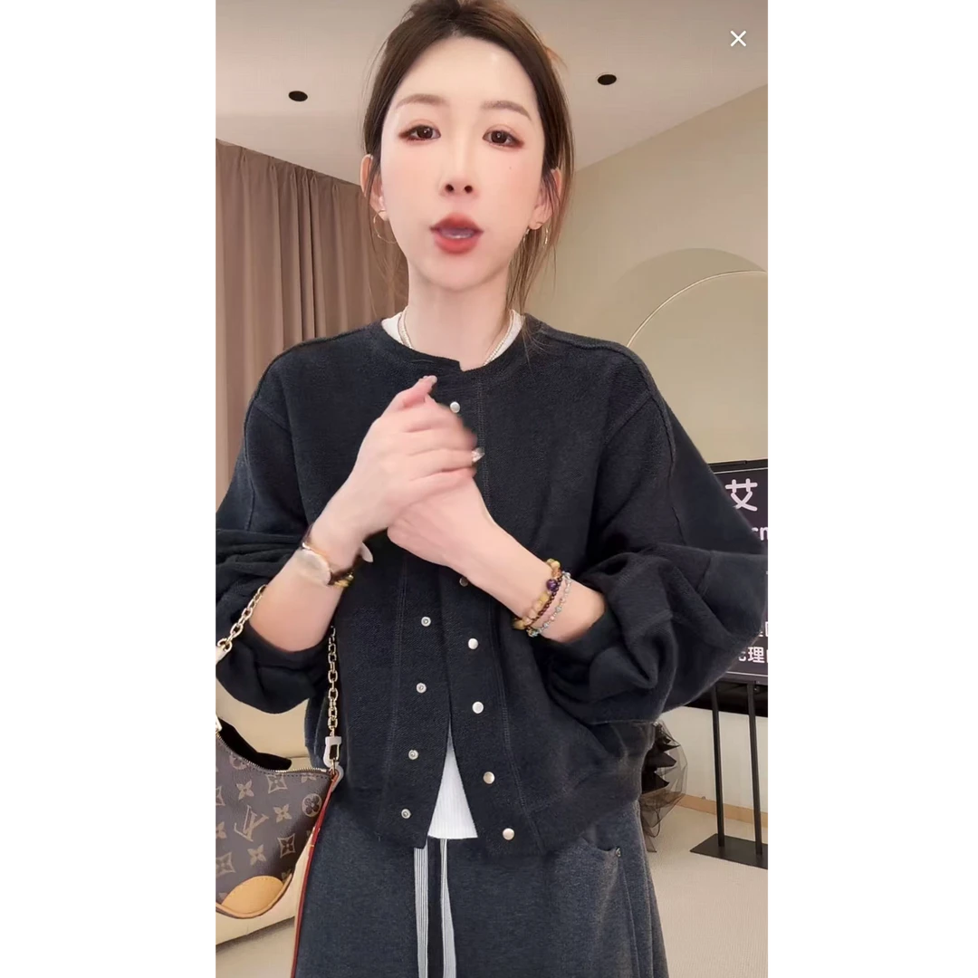 秋季新款韩系显瘦休闲宽松基础百搭棒球服纯色长袖短外套上衣女士