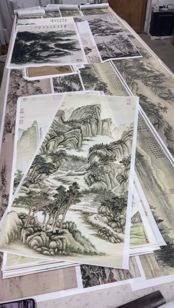 永瑢 春山游骑图 微喷复刻