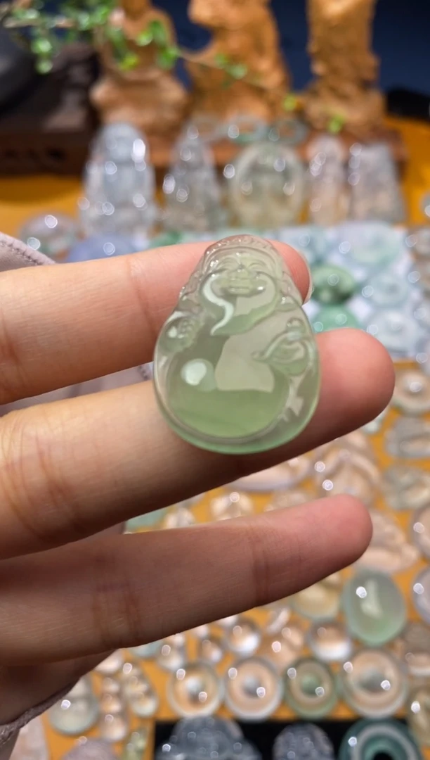 定制翡翠未镶嵌财神29.4*20.2*6.1