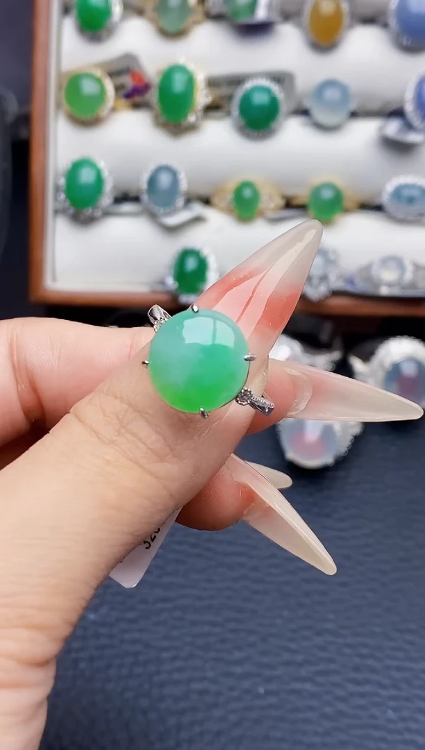 银S925镶嵌戒指翡翠2140