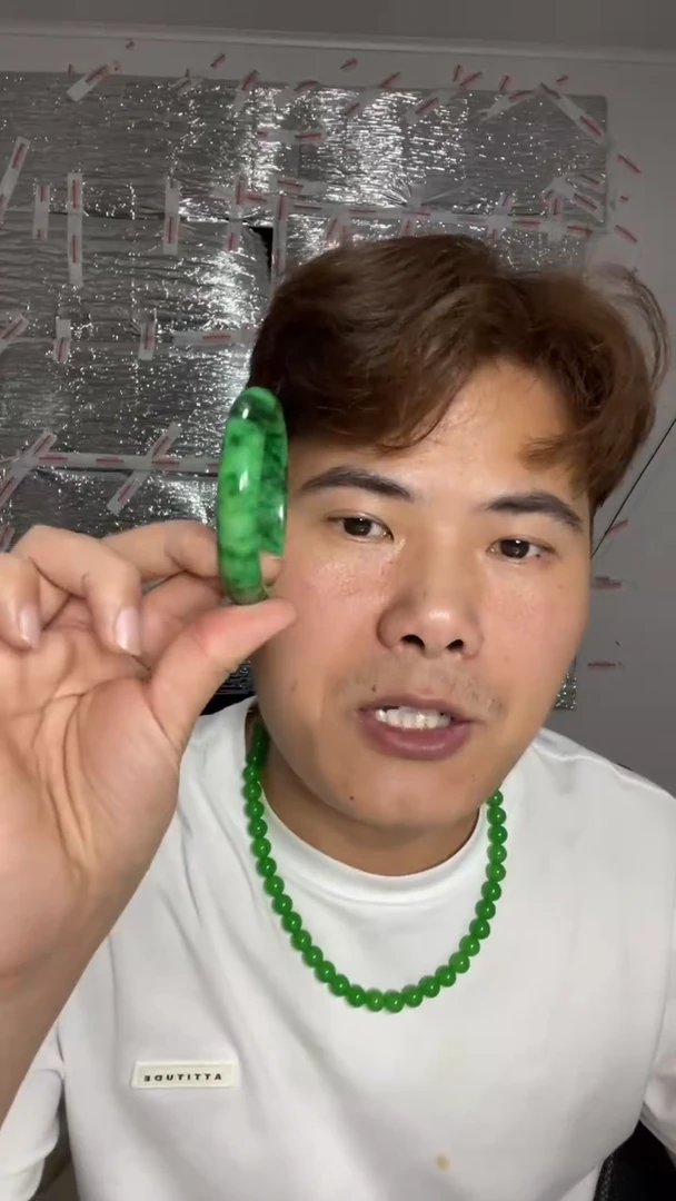 未镶嵌手镯翡翠青花手镯54圈口