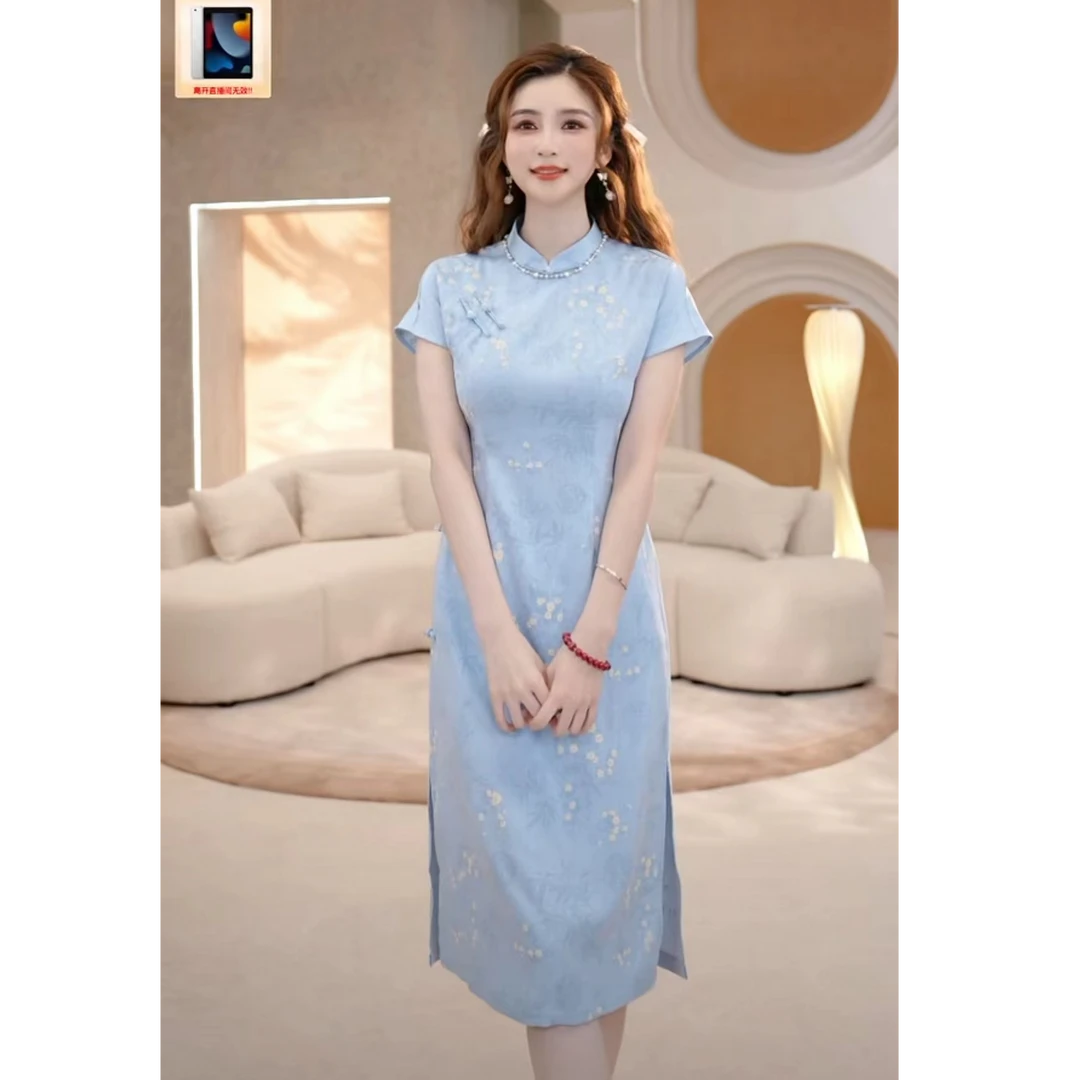 COCO BECCI【花满间】新中式印花时尚优雅显瘦连衣裙CFLJB372136