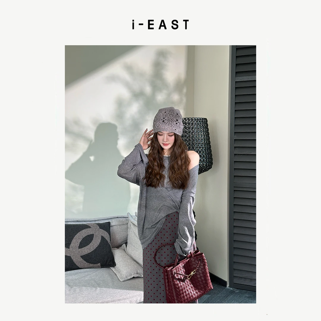 i-EAST 心动讯号~极简百搭气质两件套T恤上衣-4Q SY0140