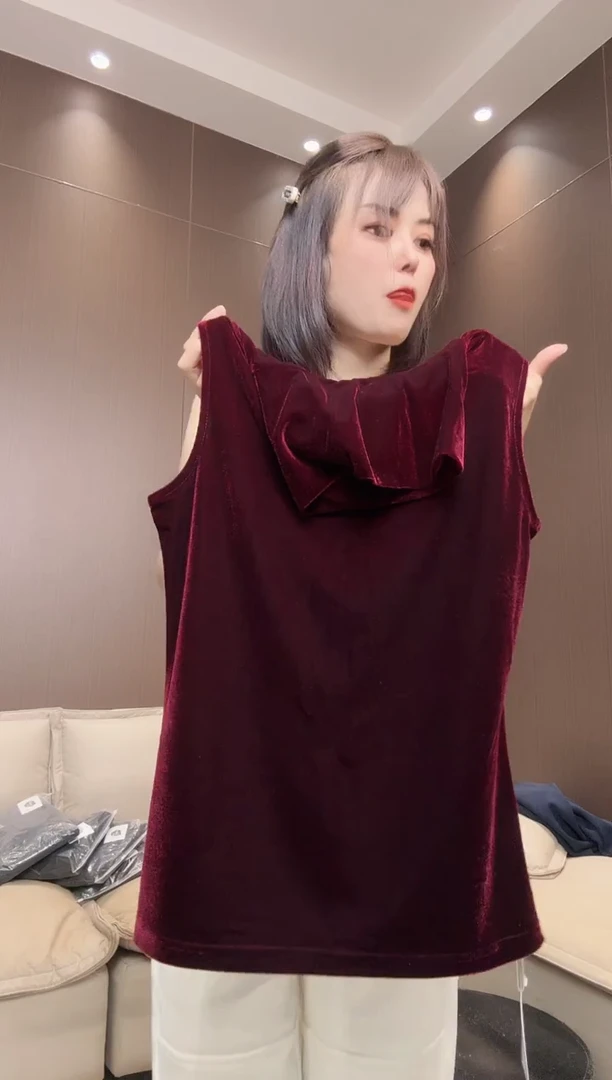 坎袖高领红色M码
