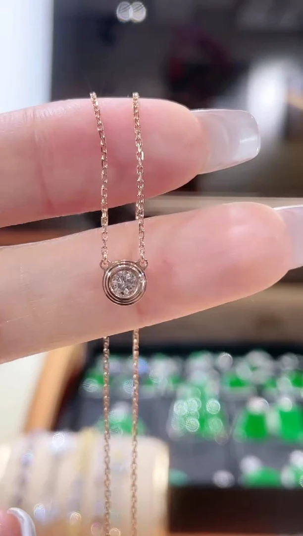 【闪购商品】钻石项链18K金镶嵌项链