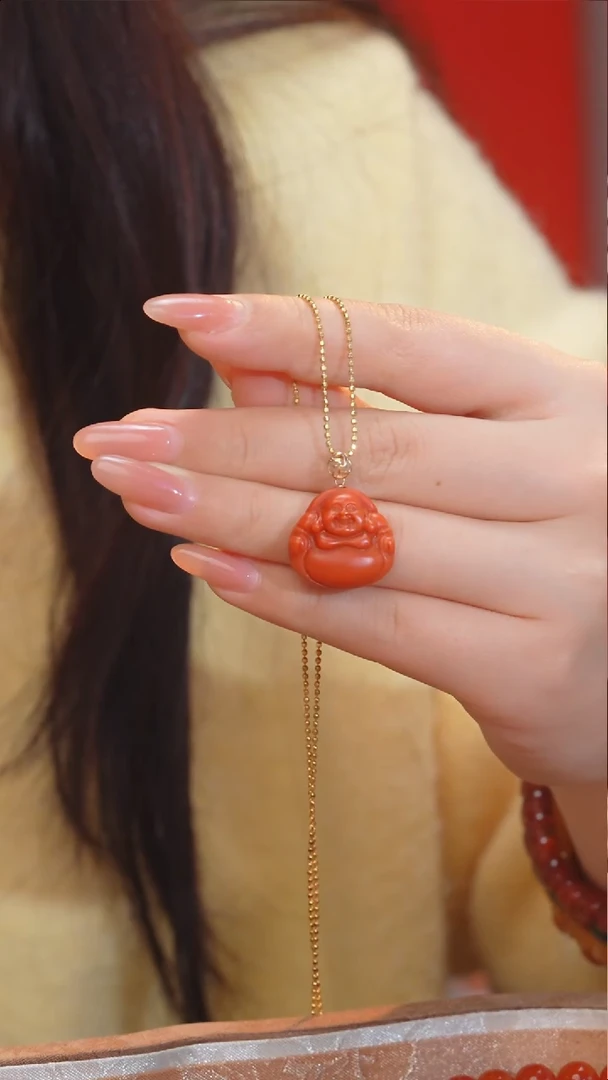 【闪购商品】南红玛瑙吊坠不含链18K金镶嵌@@N7617