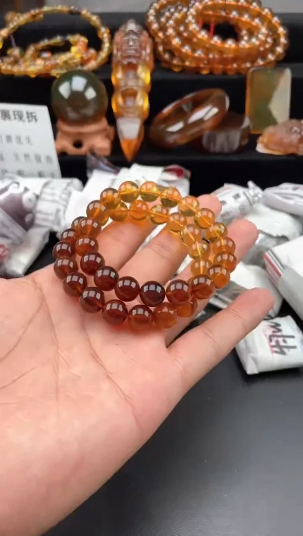 【闪购商品】琥珀手链未镶嵌彩虹渐变手串【多样性发货其中一】