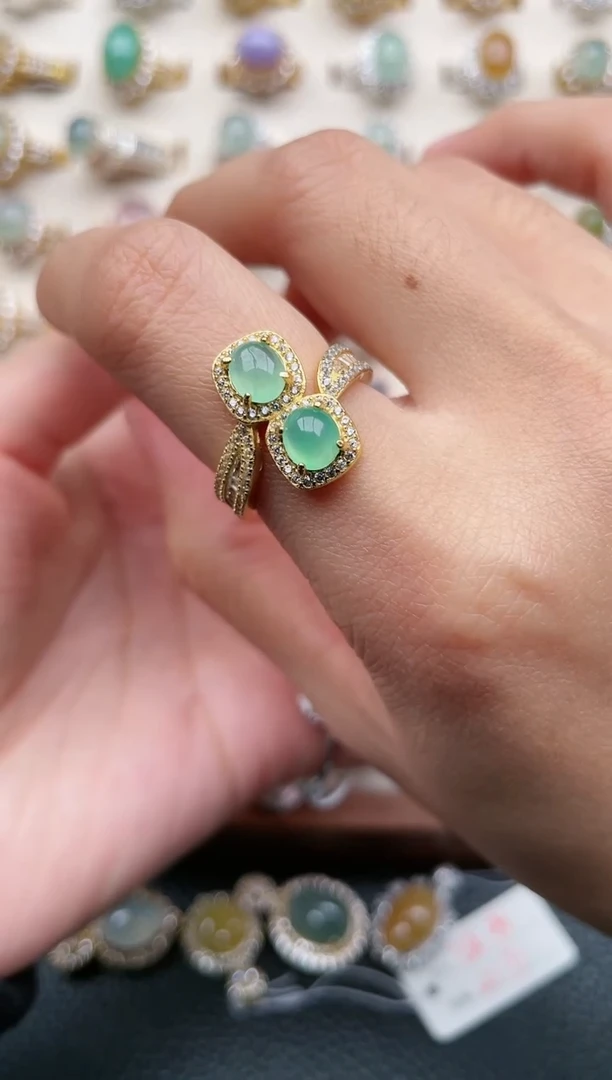 【闪购商品】翡翠戒指银S925镶嵌1111