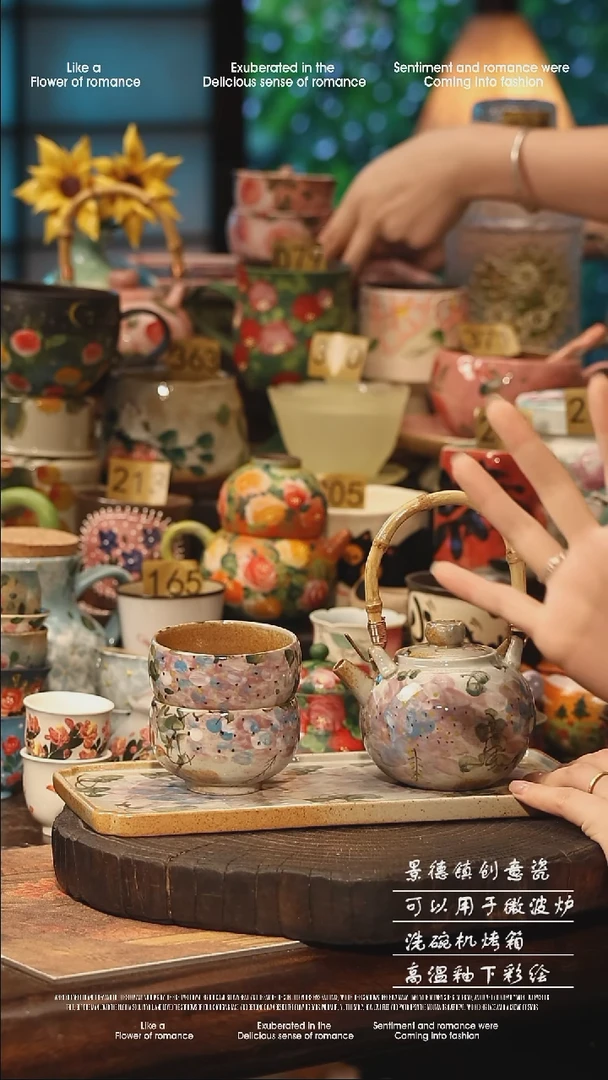 陶瓷景德镇高温釉下彩手工手绘款式