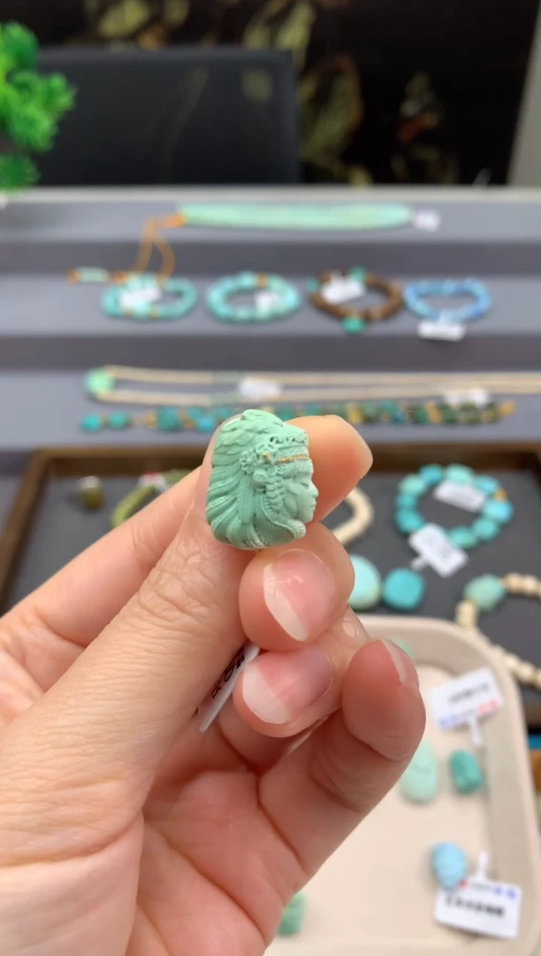 未镶嵌绿松石精工雕刻R228