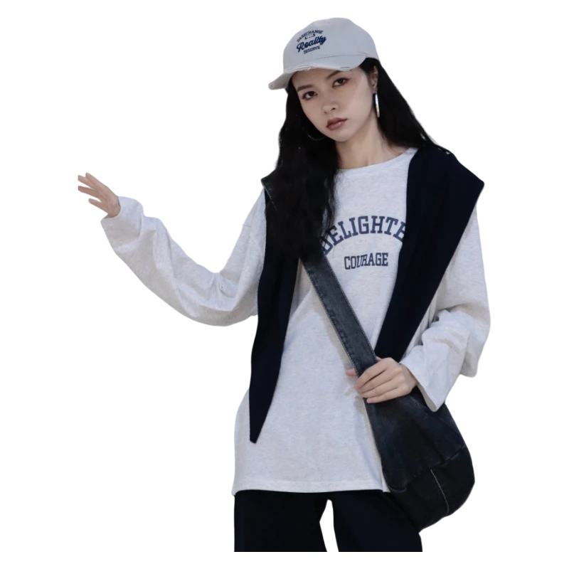 25秋季新品LIUKE留刻字母撞色披肩T恤11350704507