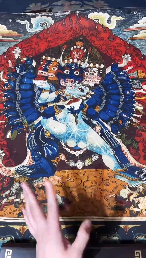 卷轴画龙妹的唐卡tk16115