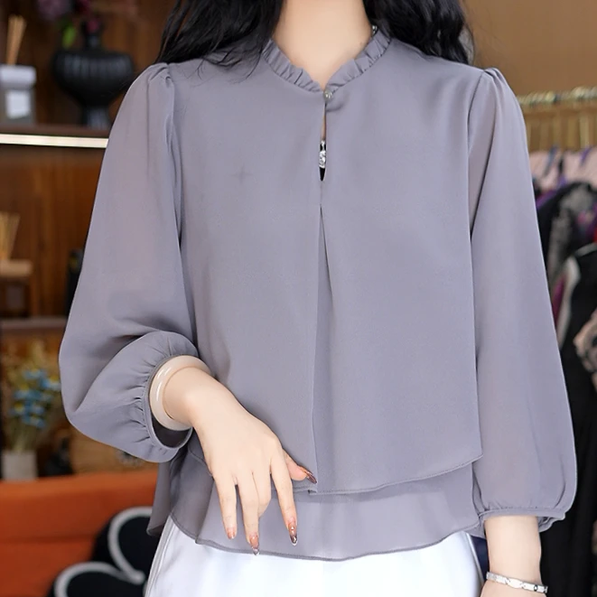 7790-4新款 女士小衫（灰色）