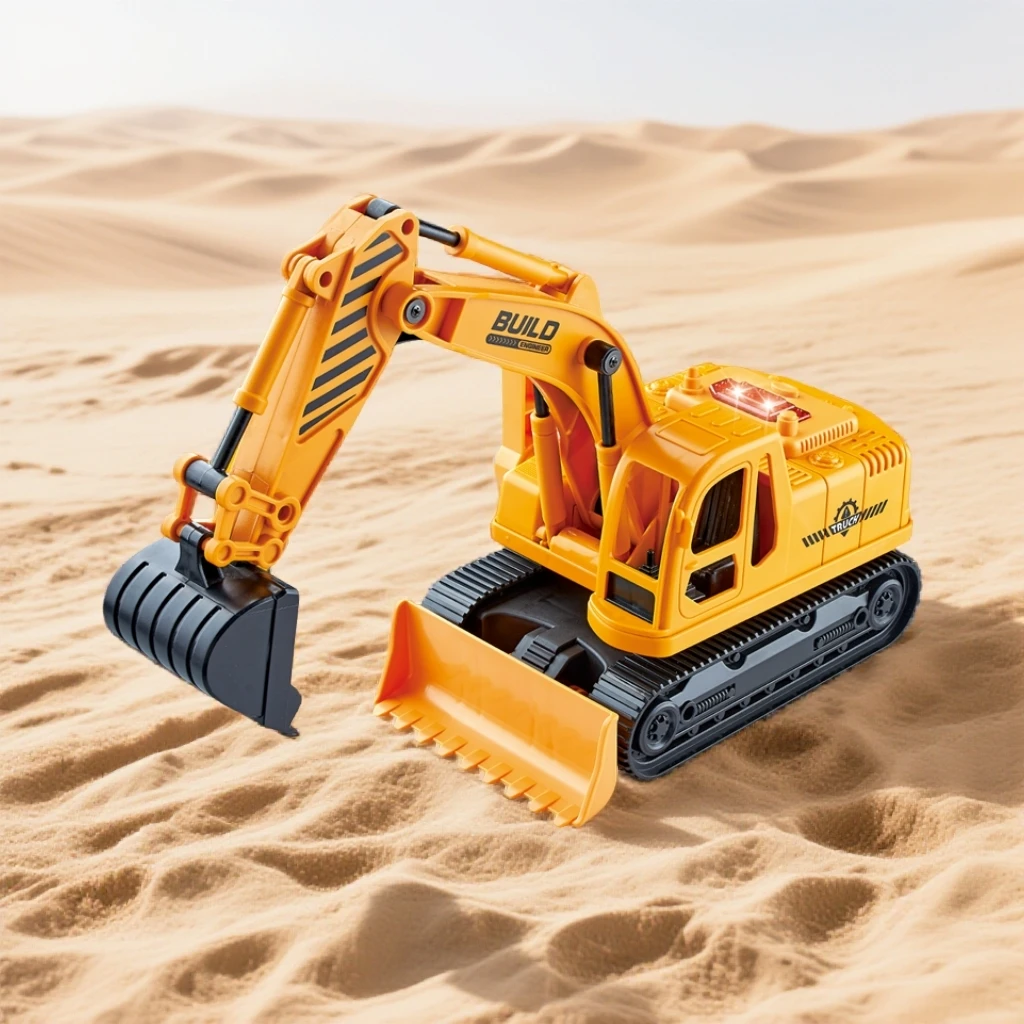 爆款大号惯性二合一挖掘机玩具工程车带声光功能适合男孩玩耍礼物