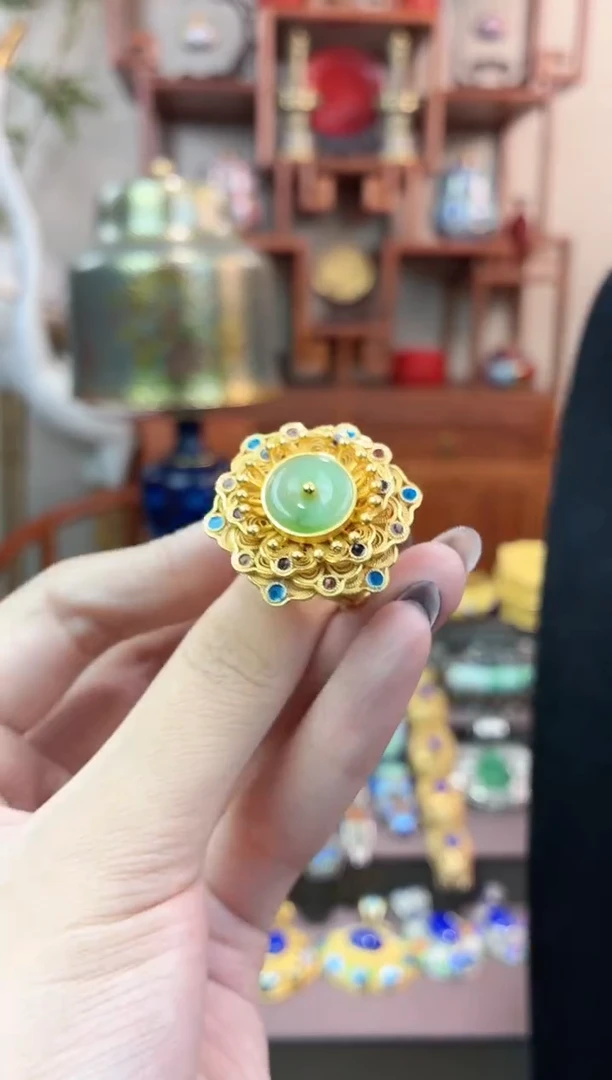 非遗手工花丝镶嵌戒指