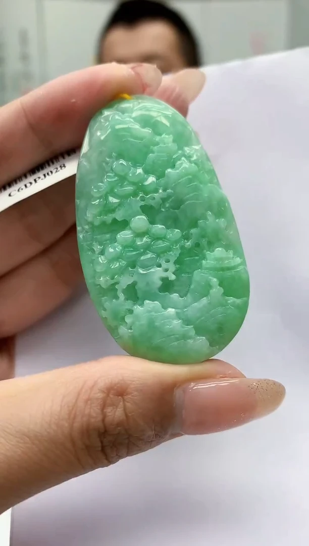 【闪购商品】定制翡翠未镶嵌4812MM-毛货挂件29