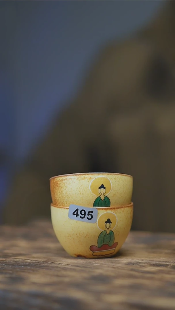 【闪购商品】495景德镇手绘无相佛双杯
