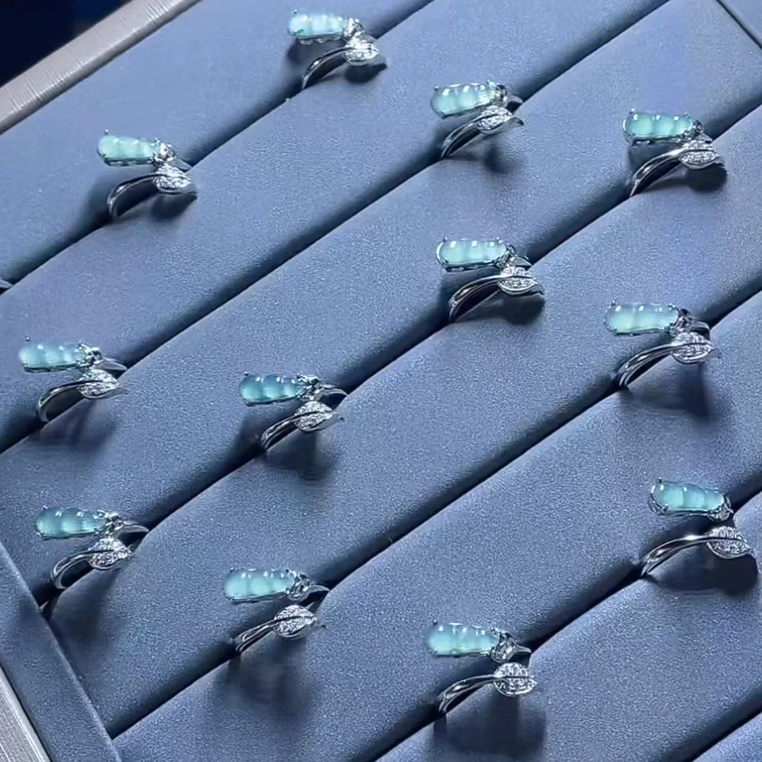 【玉经纶】-70734/Q55-天然A货翡翠戒指-多样性发其—