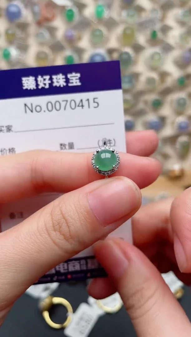 翡翠戒指银S925镶嵌.