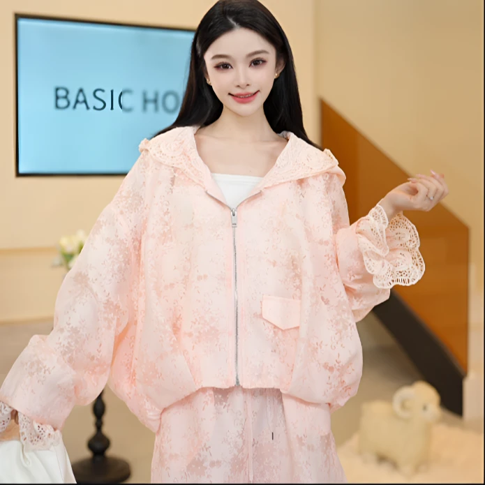 Basic House/百家好少女风休闲风时尚套装连帽休闲纯欲辣妹DX395