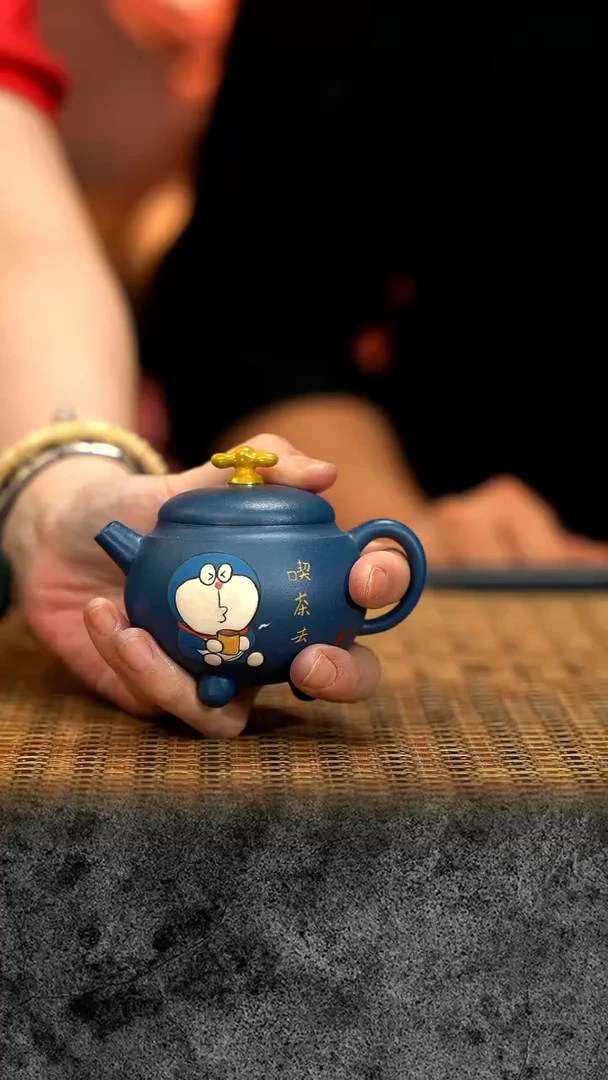 紫砂 宜兴紫砂 IF 机器猫竹蜻蜓