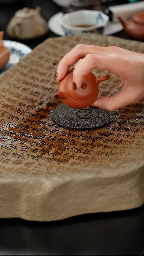 茶壶紫砂简*朱泥/水平45cc