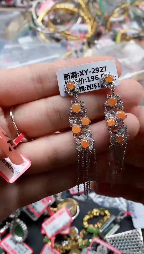 银S925镶嵌戒指翡翠天然A货缅甸翡翠