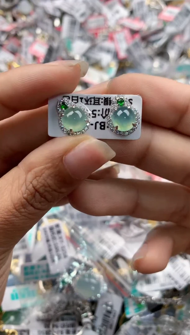银S925镶嵌戒指翡翠444----4