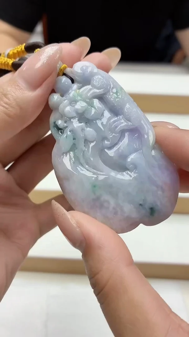 未镶嵌定制翡翠海****ʸ4688MM-毛货挂件