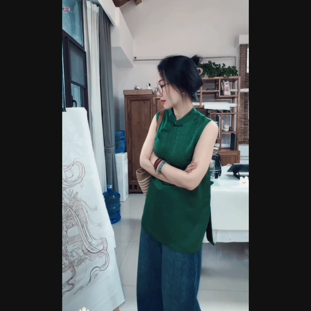 度母 芳华设计新中式提花复古马甲国风百搭提花马甲FH-B041