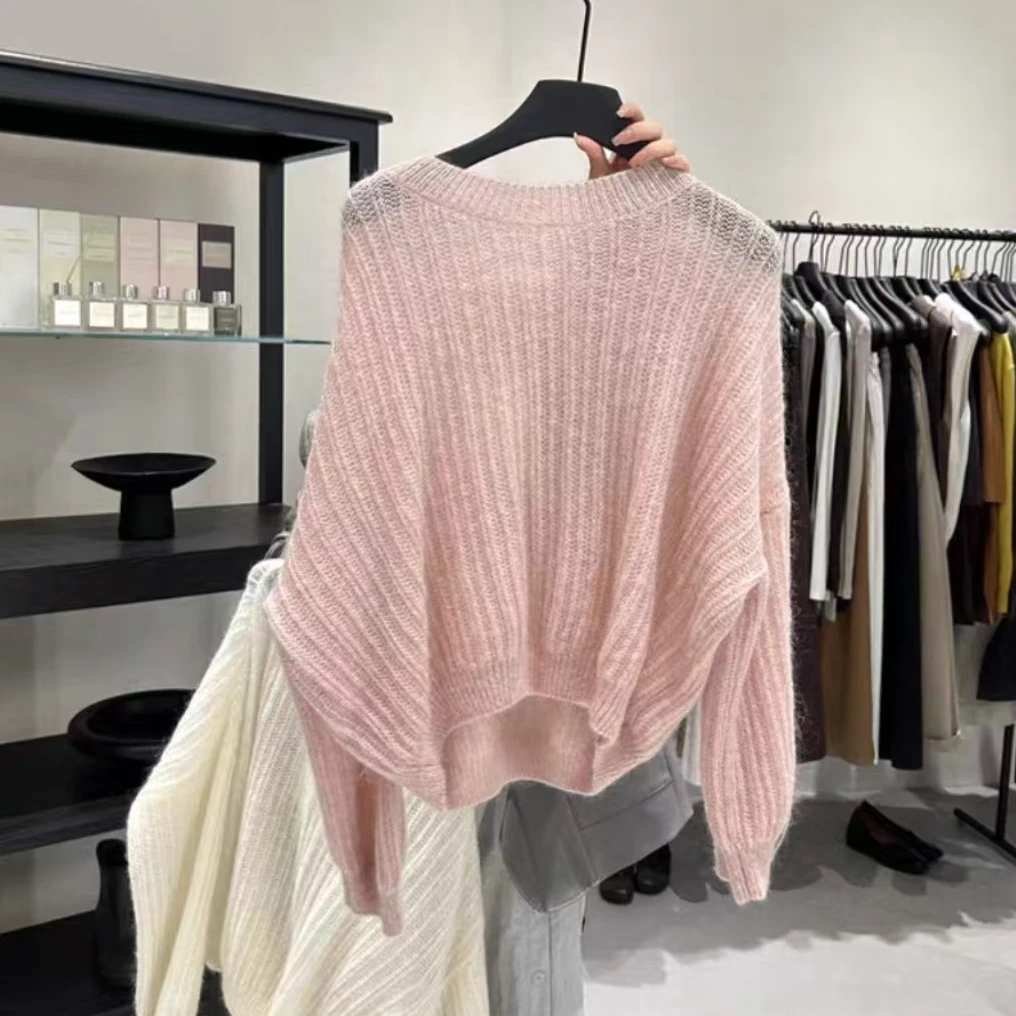 韩版宽松圆领羊毛套头针织衫毛衣女慵懒风松弛感