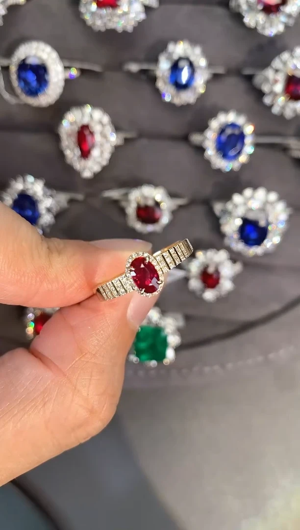 戒指18K金镶嵌红宝石【闪购】0.61ct/无烧鸽血红/七天鉴赏