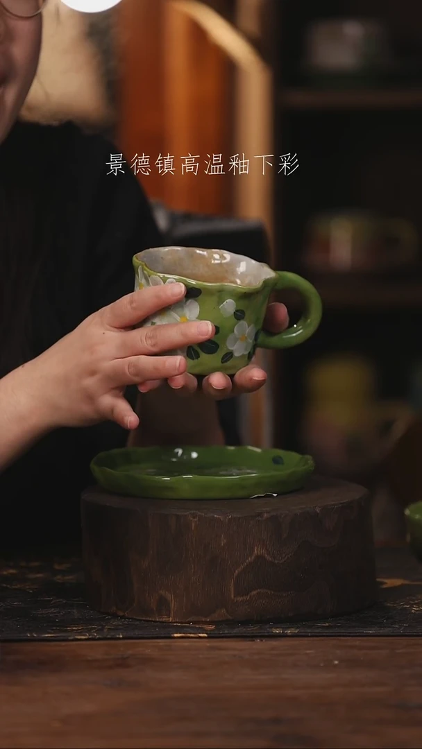 陶瓷景德镇高温釉下手绘陶瓷@L004@