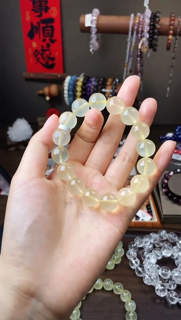水晶手链未镶嵌13mm星光黄水晶