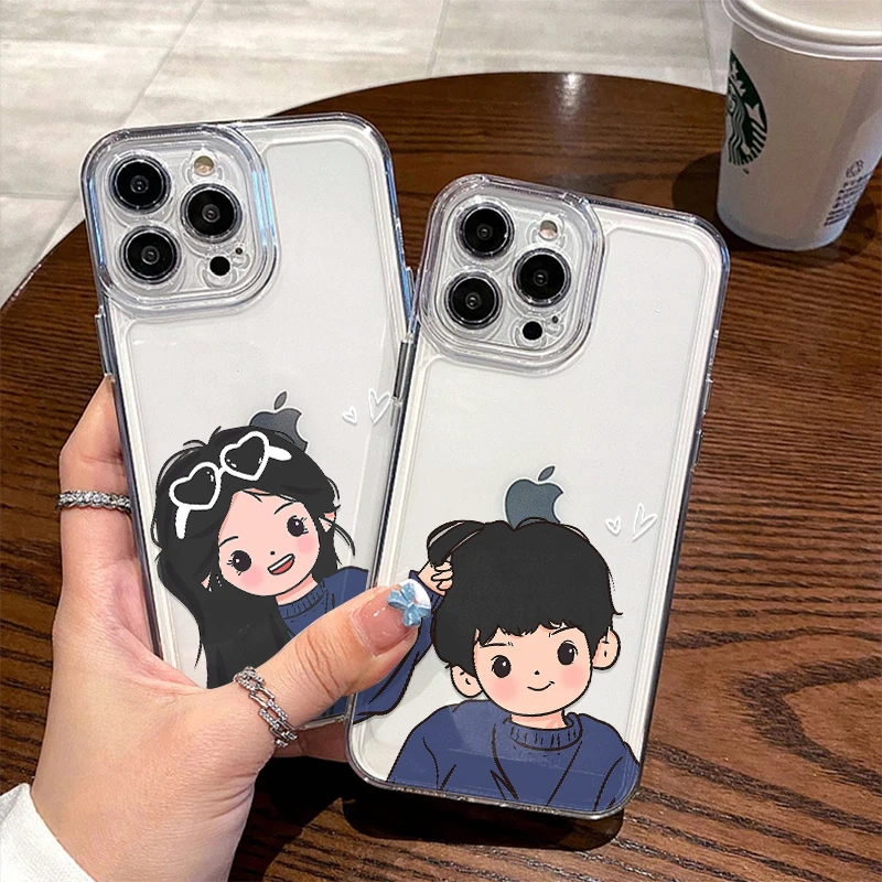 Reno14适用12promax手机壳苹果16透明软17创意男女孩情侣iPhone15