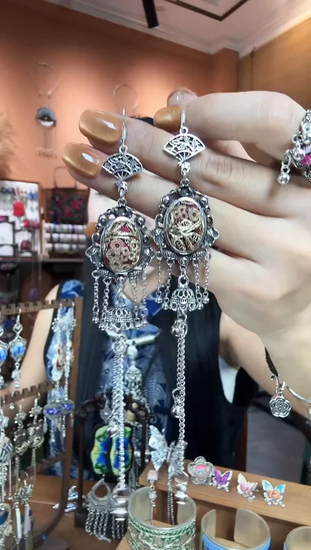 刺绣纯手工民族风耳环