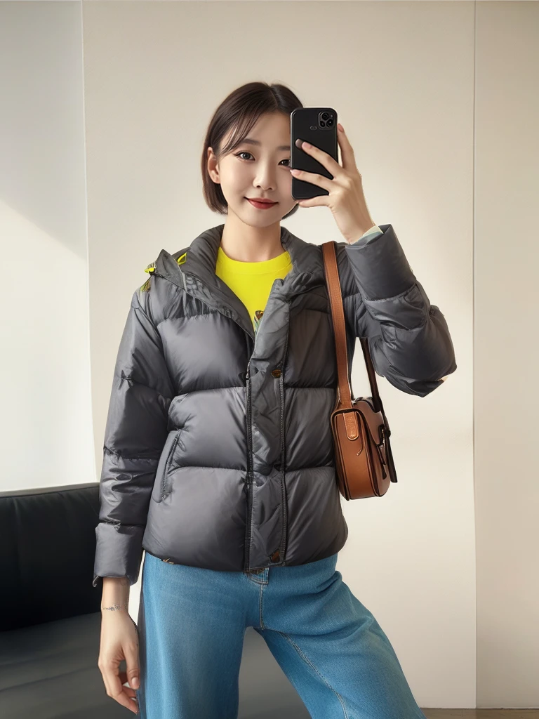 G81短款羽绒服黑色（M衣长58左右）