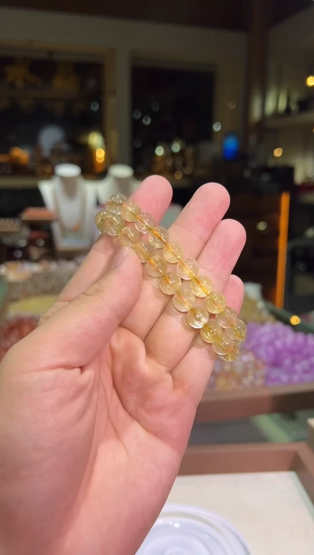 未镶嵌手链水晶9.3mm+金发晶（多样性发一）
