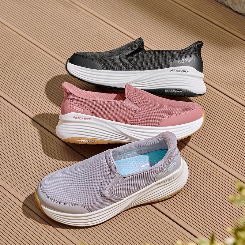 Skechers斯凯奇女鞋气质百搭闪穿健步鞋2025新款一脚蹬休闲运动鞋