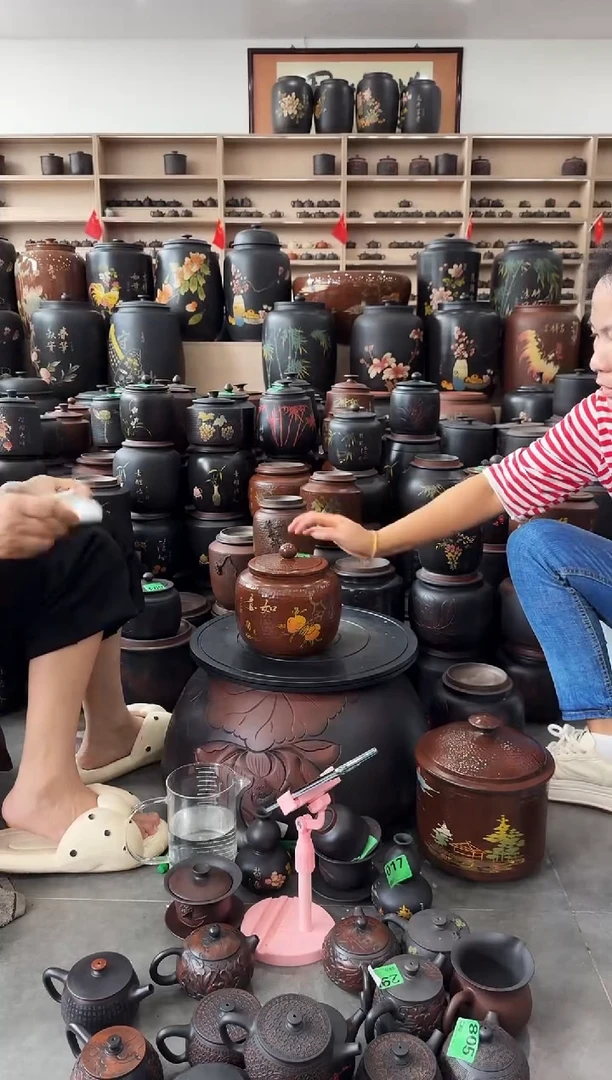 罐瑕疵 彩填 锤纹 茶叶罐 733