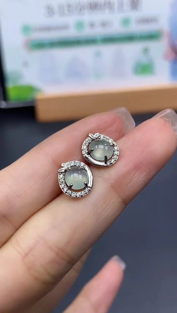 银S925镶嵌定制翡翠天然翡翠A货122