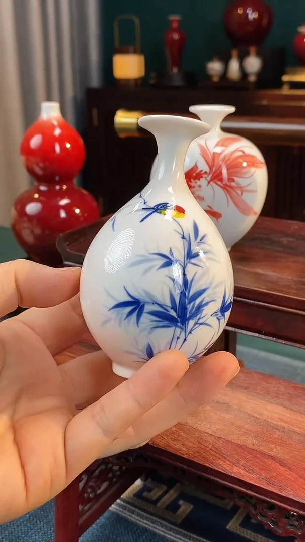 【闪购商品】摆件釉下五彩纯手工手绘原创瓷器