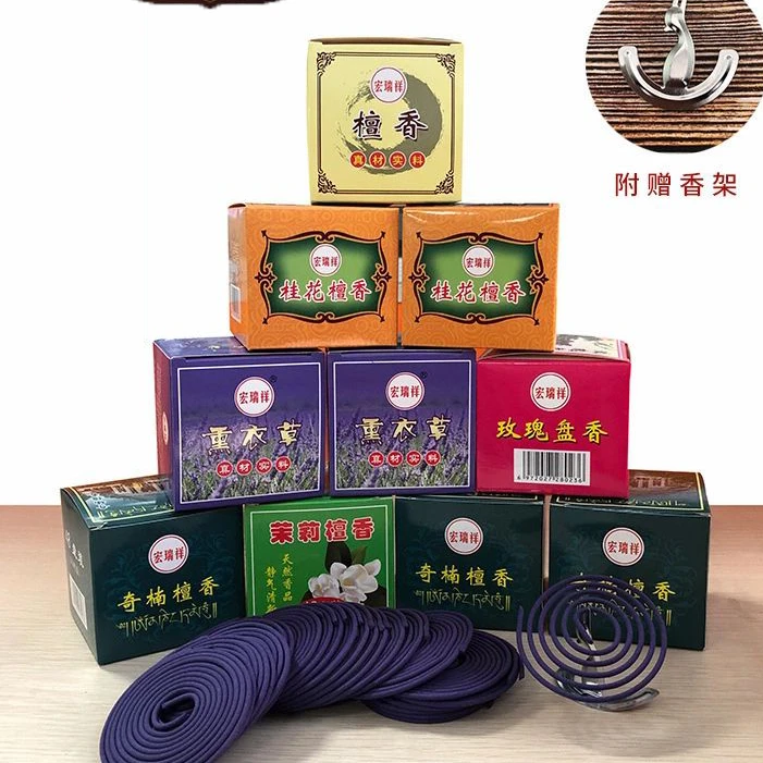 檀香桂花香艾叶盘香室内驱蚊熏香家用去味室内净化清新空气