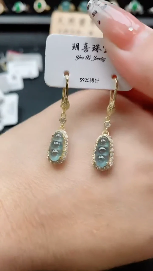 银S925镶嵌戒指翡翠1