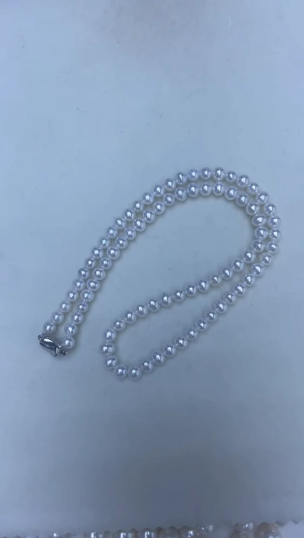 淡水珍珠银S925镶嵌颈饰5-6m天然淡水珍珠项链