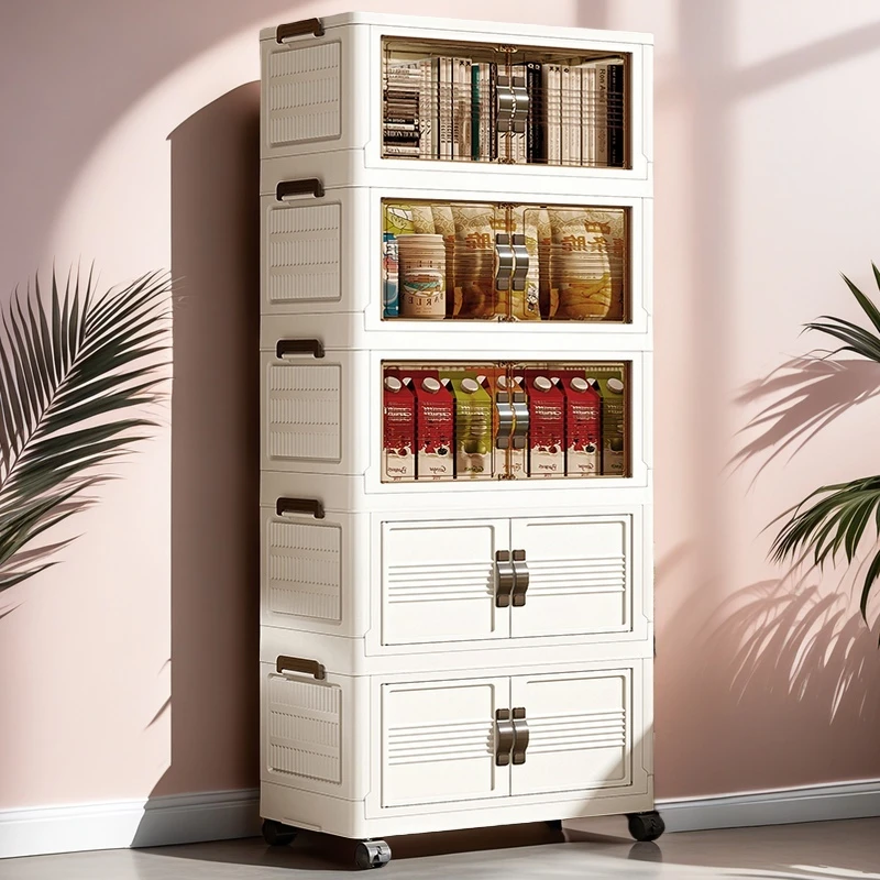 ST 50cm【拍四层发五层】可折叠免安收纳柜家用杂物零食柜